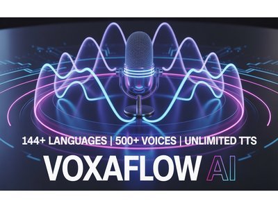 VoxaFlow AI – Text to Speech Generator | 144+ Languages | 500+ Voices | Unlimited Voiceovers